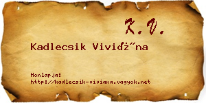 Kadlecsik Viviána névjegykártya
